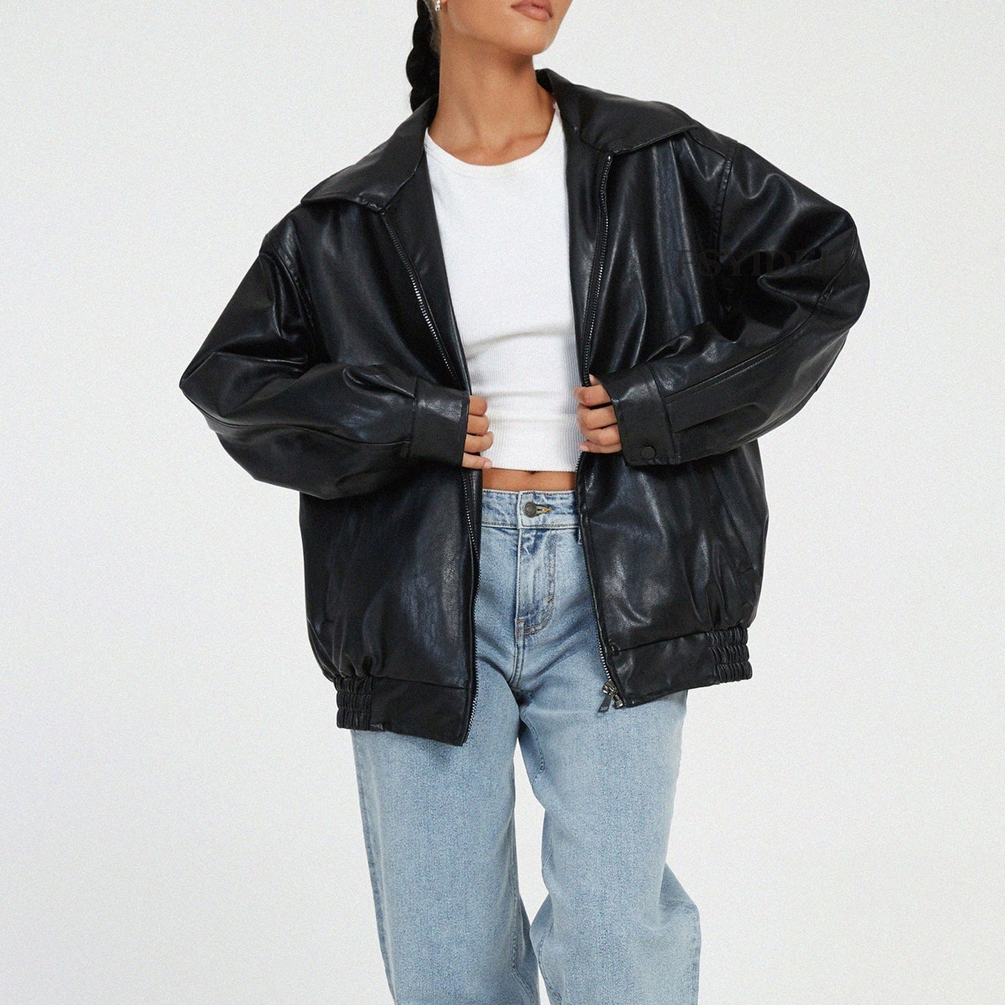 Damen Oversized Jacke Großzugig Modern