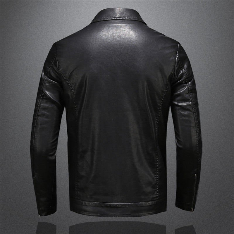 Herren Lederjacke Ledermantel Stylisch