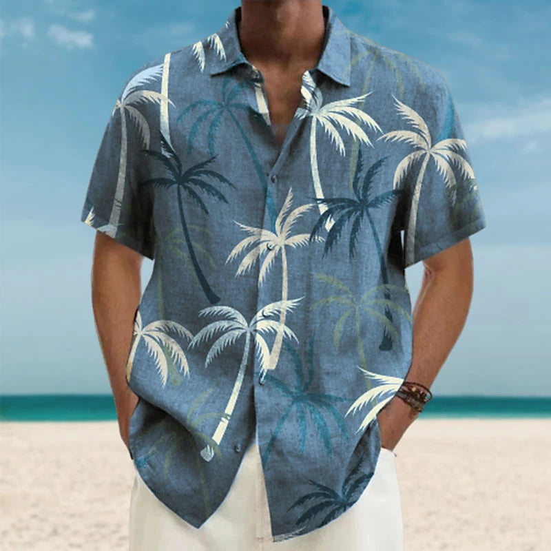 Herren Freizeithemd Modern Leinwandoptik