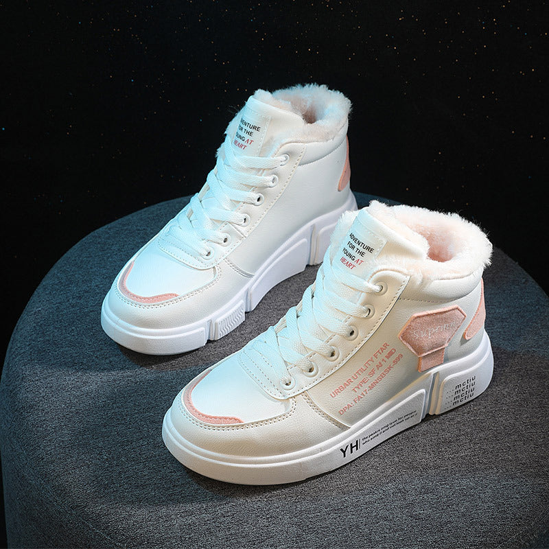 Damen Sneaker Hoch Schaft Kuschelig Trendig