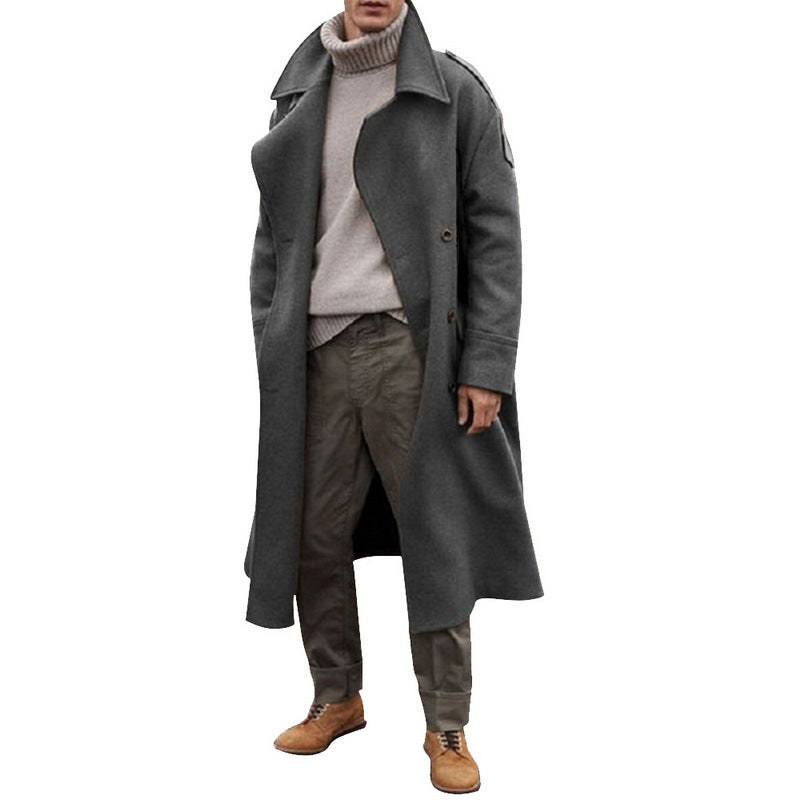 Herren Mantel Doppelter Knopfleiste Elegant