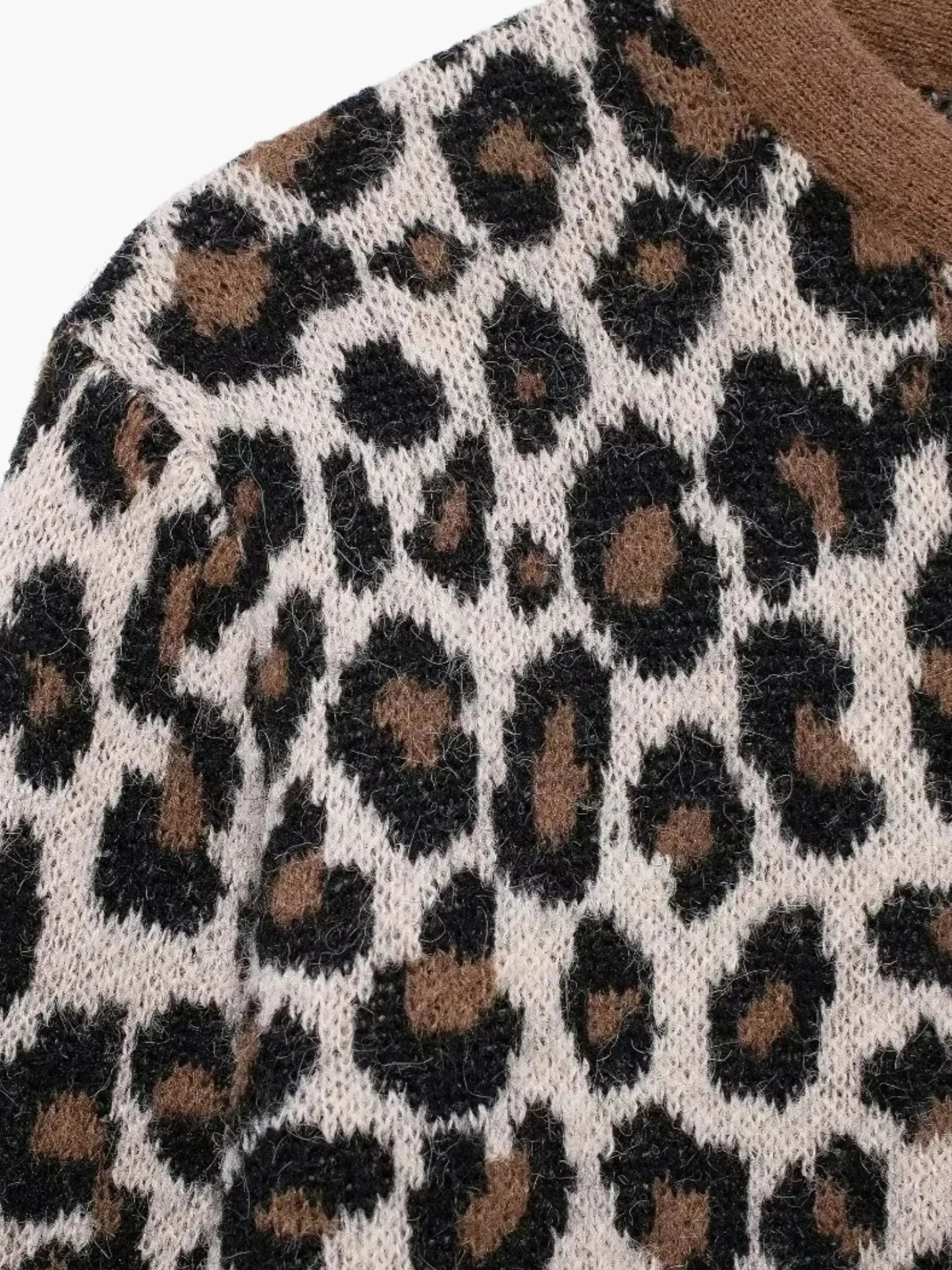 Damen Leopard Strickjacke Modisch