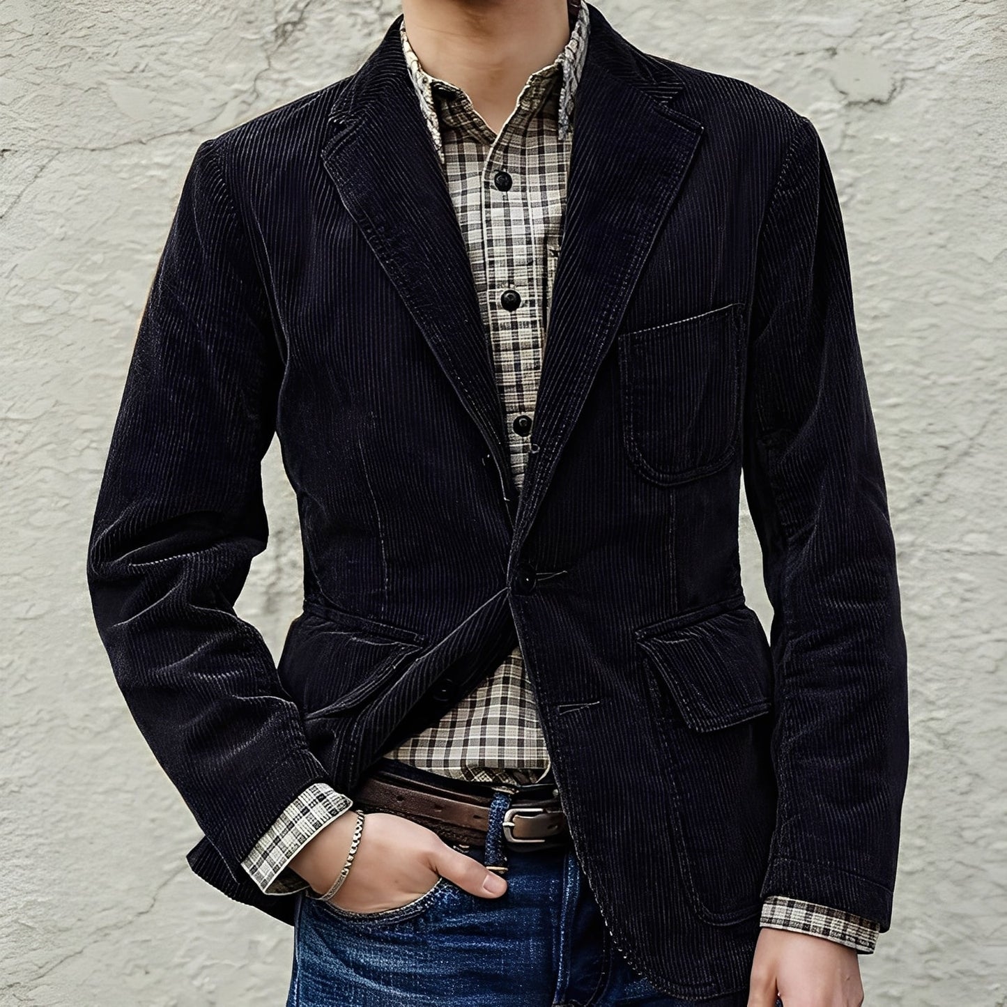 Herren Wolljacke Warm Mit Taschen Bequem