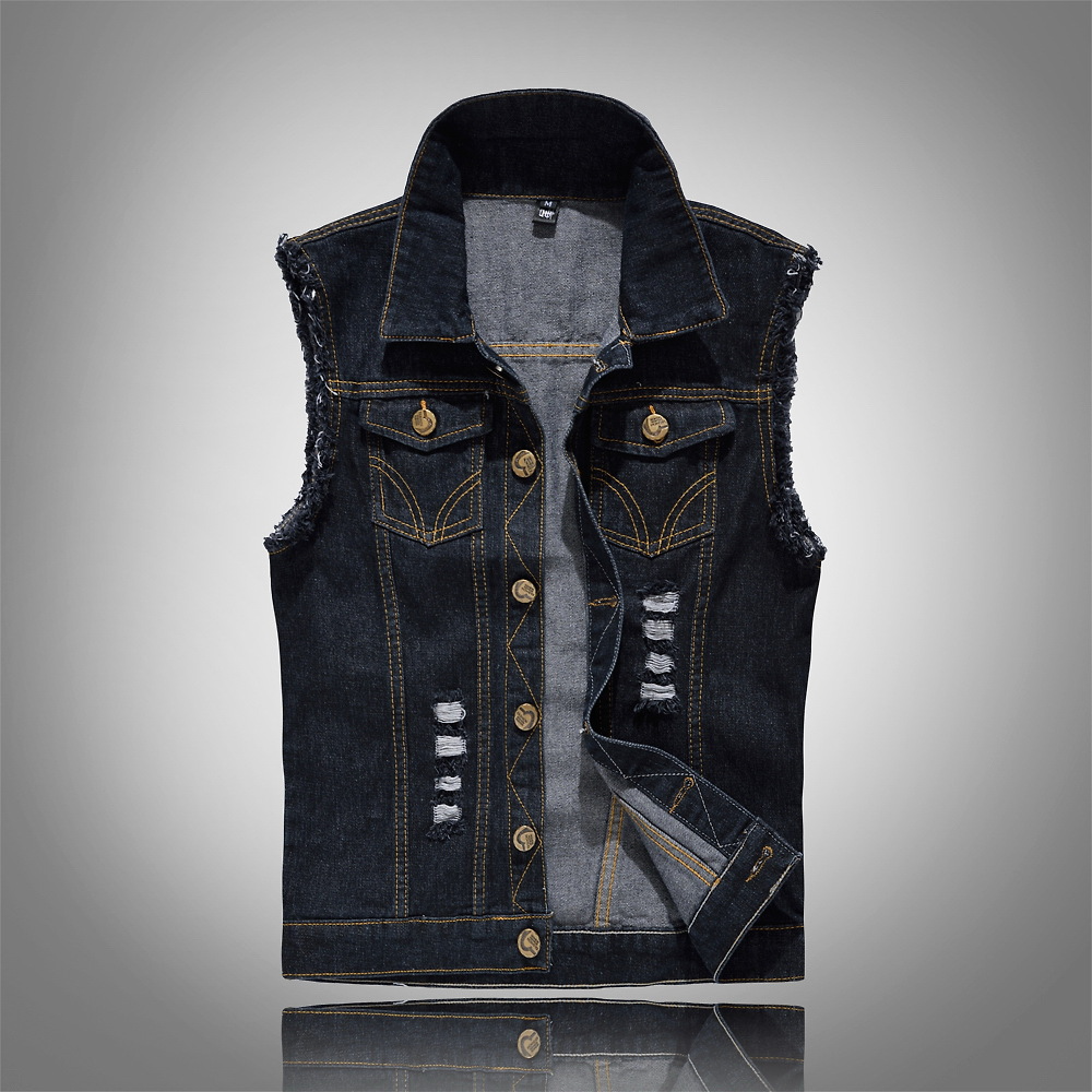 Herren Denimweste Moderner Schnitt
