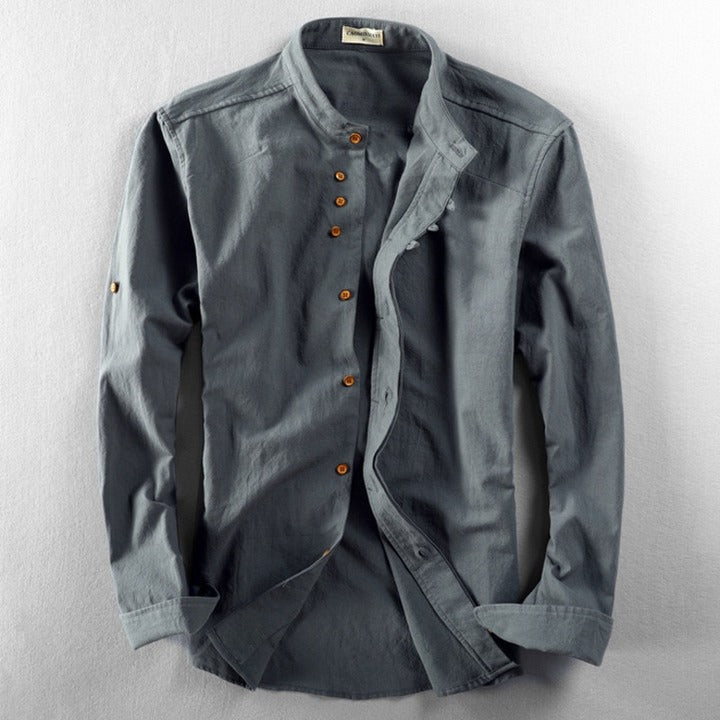 Herren Hemd Japanischer Stil Slim Fit Modern