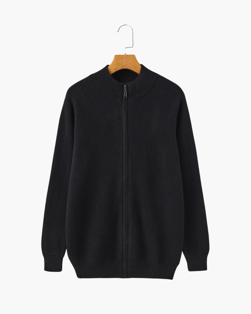 Herren Kaschmir Strickjacke Rippenstrick Modern