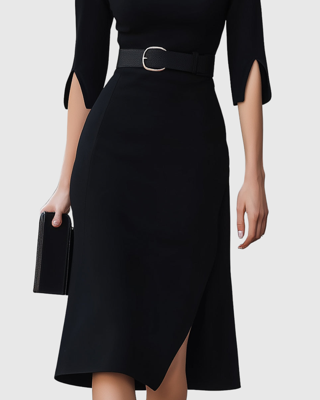 Elegantes Damen Midi-Kleid Minimalistisch