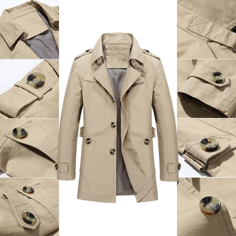 Herren Trenchcoat Klassisch Elegant