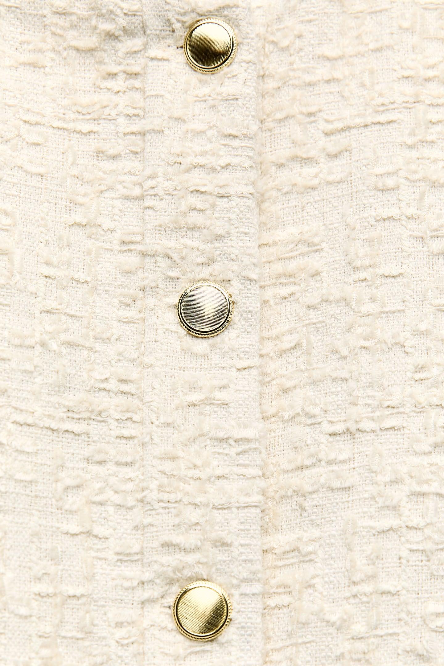 Damen Bouclé Kurzjacke Goldknöpfe