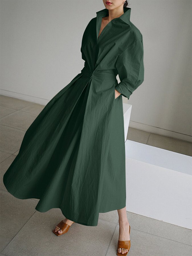 Damen Maxi Kleid Tailliert Lang Elegant