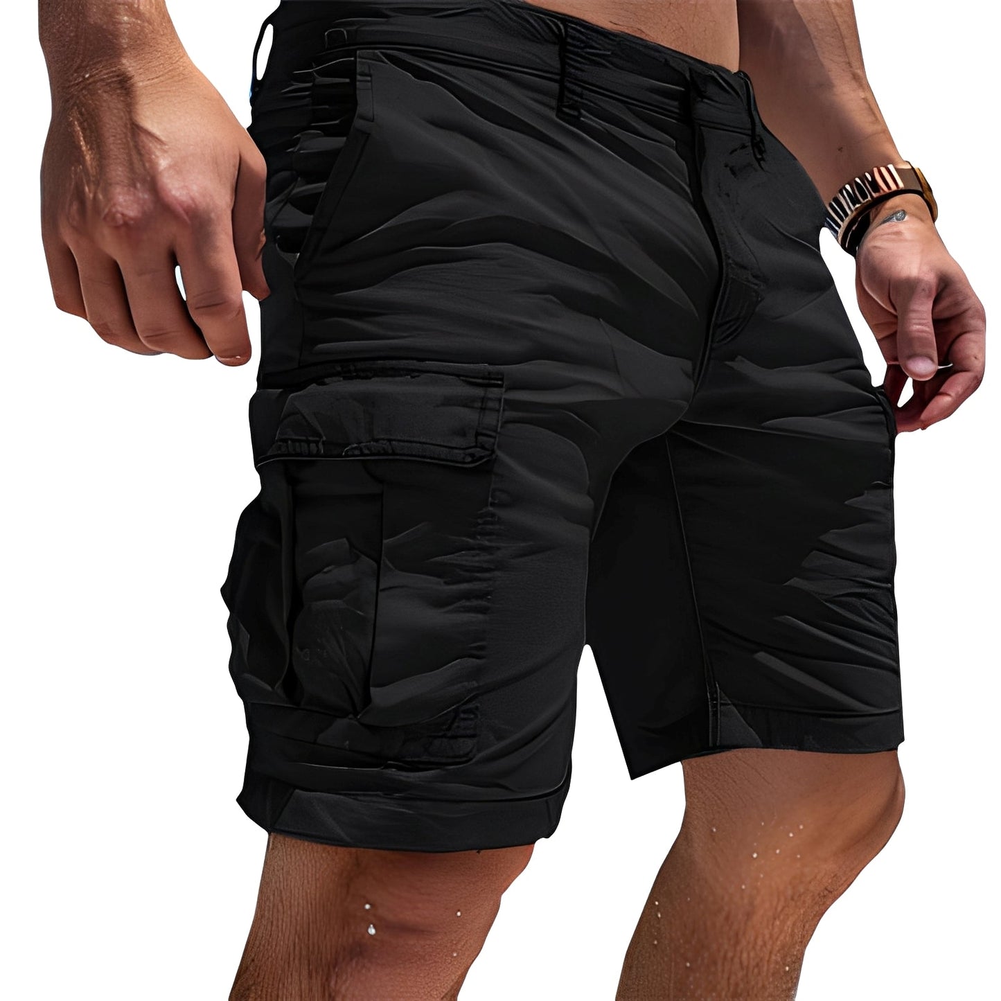 Herren Cargo-Hose Kurz Bequem Freizeit