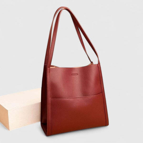 Damen Schultertasche Einfach Leder