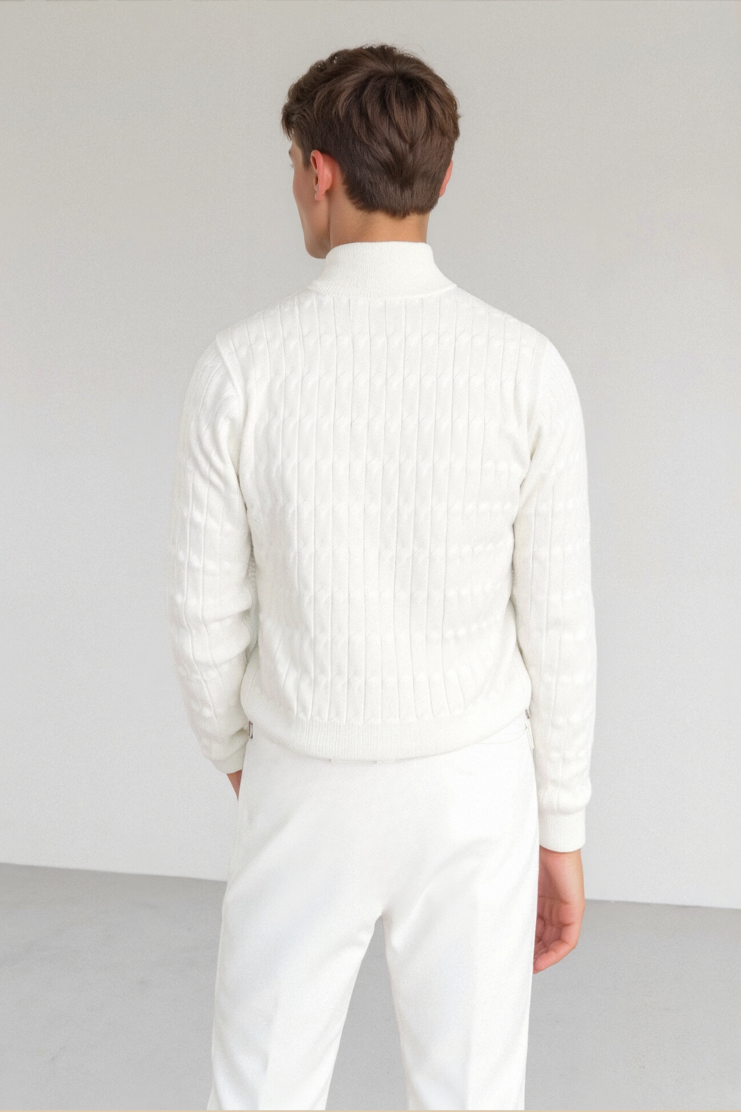 Klassischer Strickpullover Warm Reißverschluss Winter