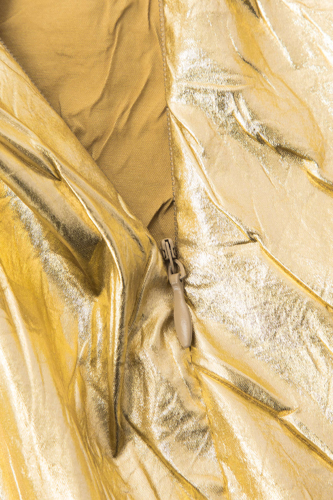 Damen Midirock Elastisch Glänzend Metallic