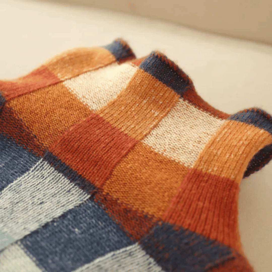 Weicher Cashmere Pullover Patchwork Rundhals Warm