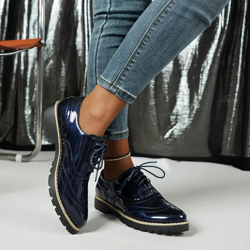 Damen Lederschuhe Hochglanz