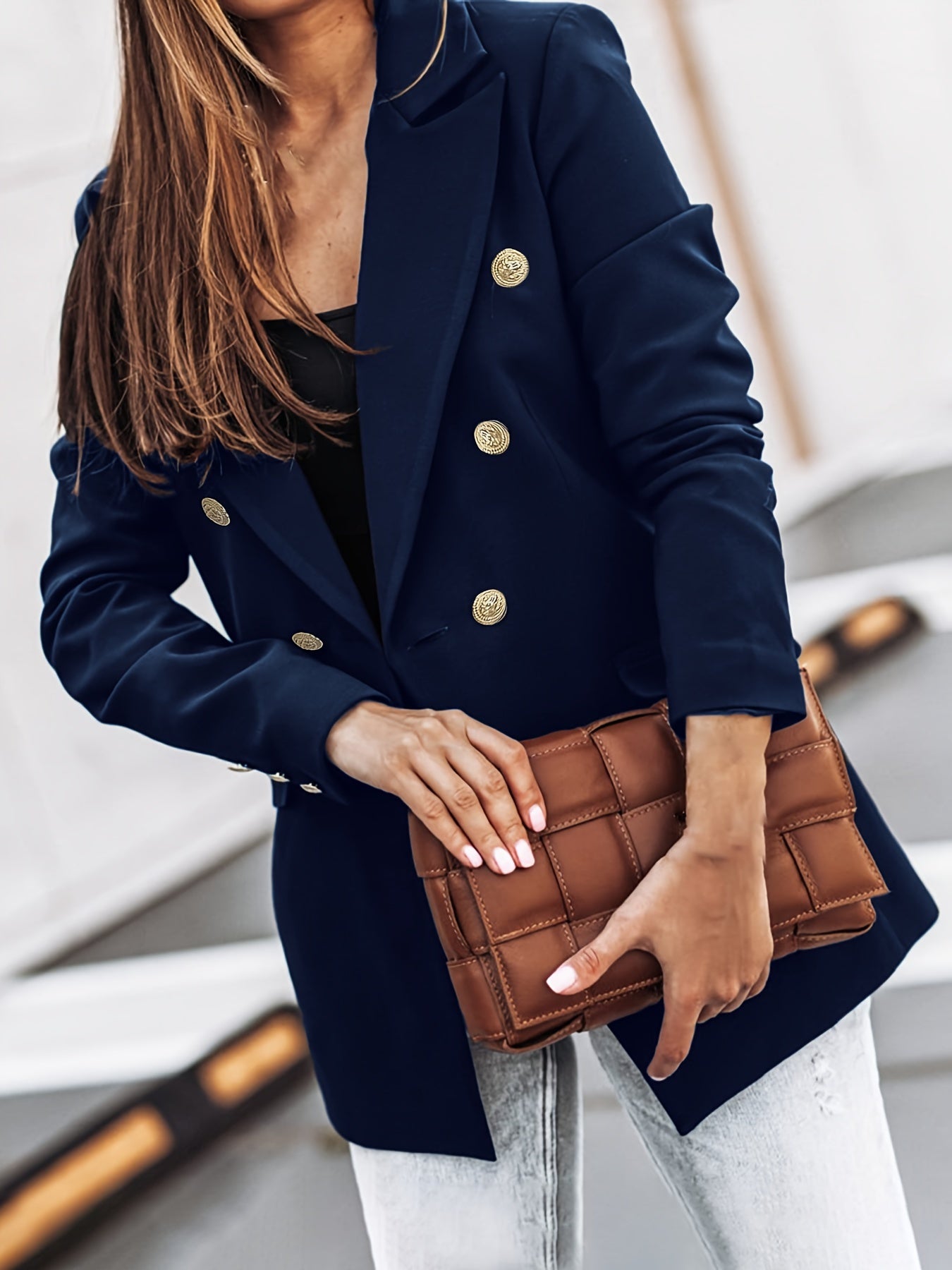 Damen Büroblazer Doppelknopf Modern