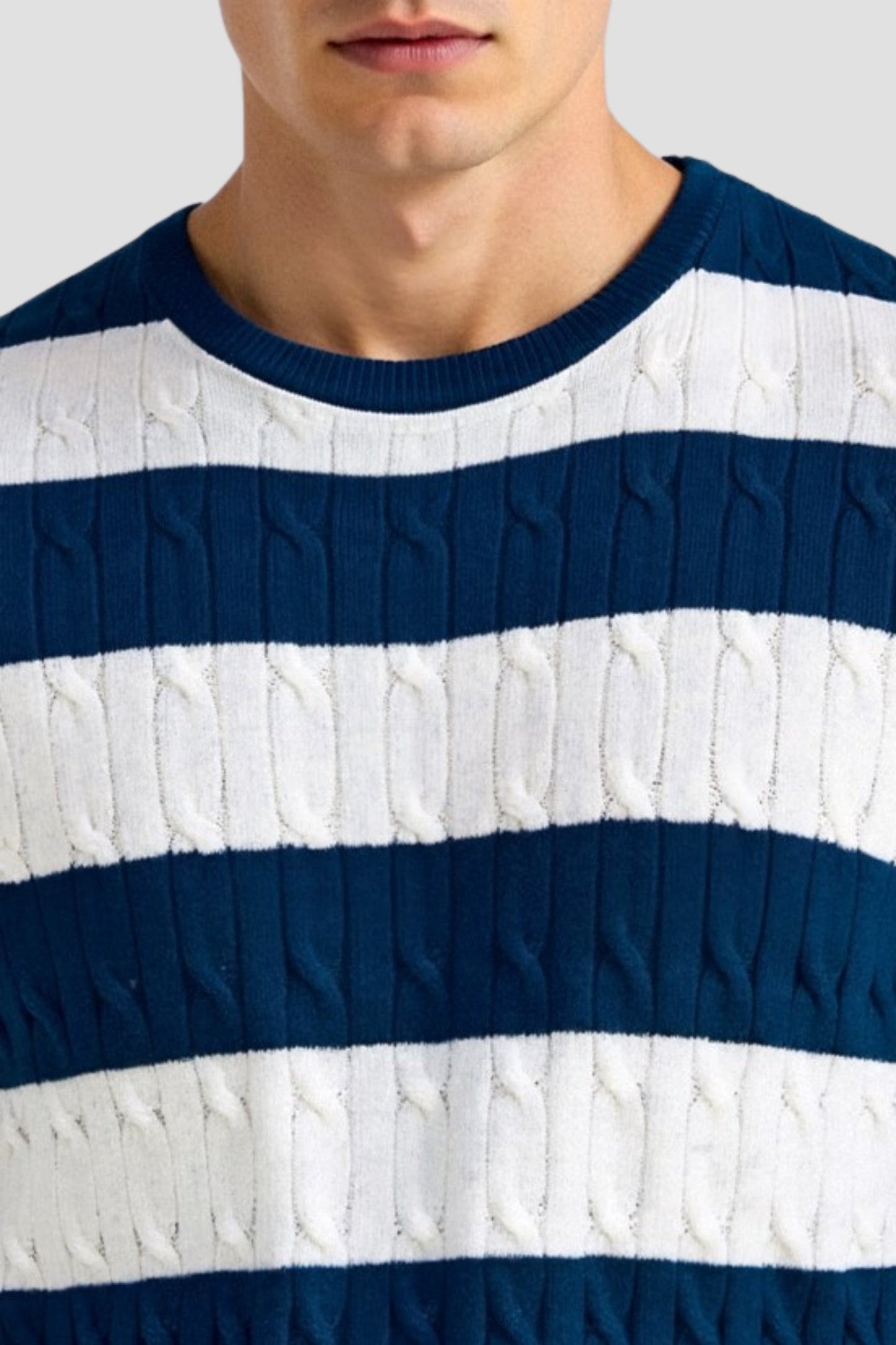 Herren Kurzarm-Pullover Gestreift Bequem