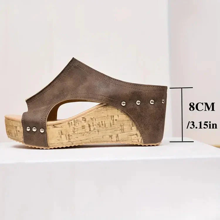 Damen Orthopädische Sandalen Keilabsatz Stilvoll