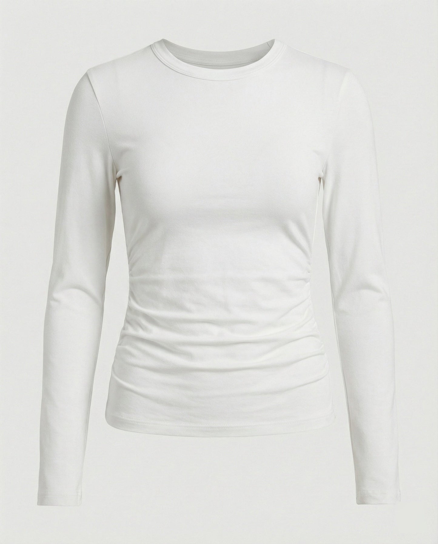Damen Slim Fit Langarmshirt Rundhals Modal Basic