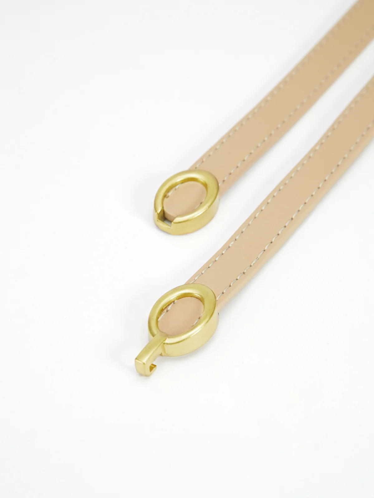 Damen Leder Gürtel Schmal Goldschnalle