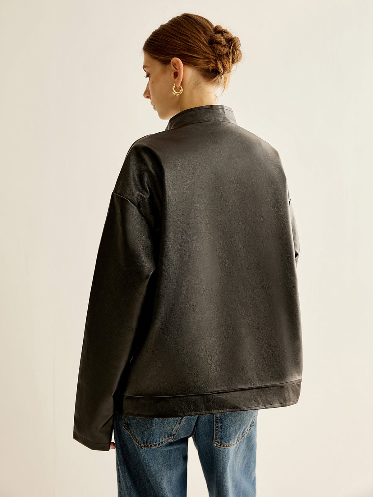 Lederjacke Damen Kontraststreifen Modern