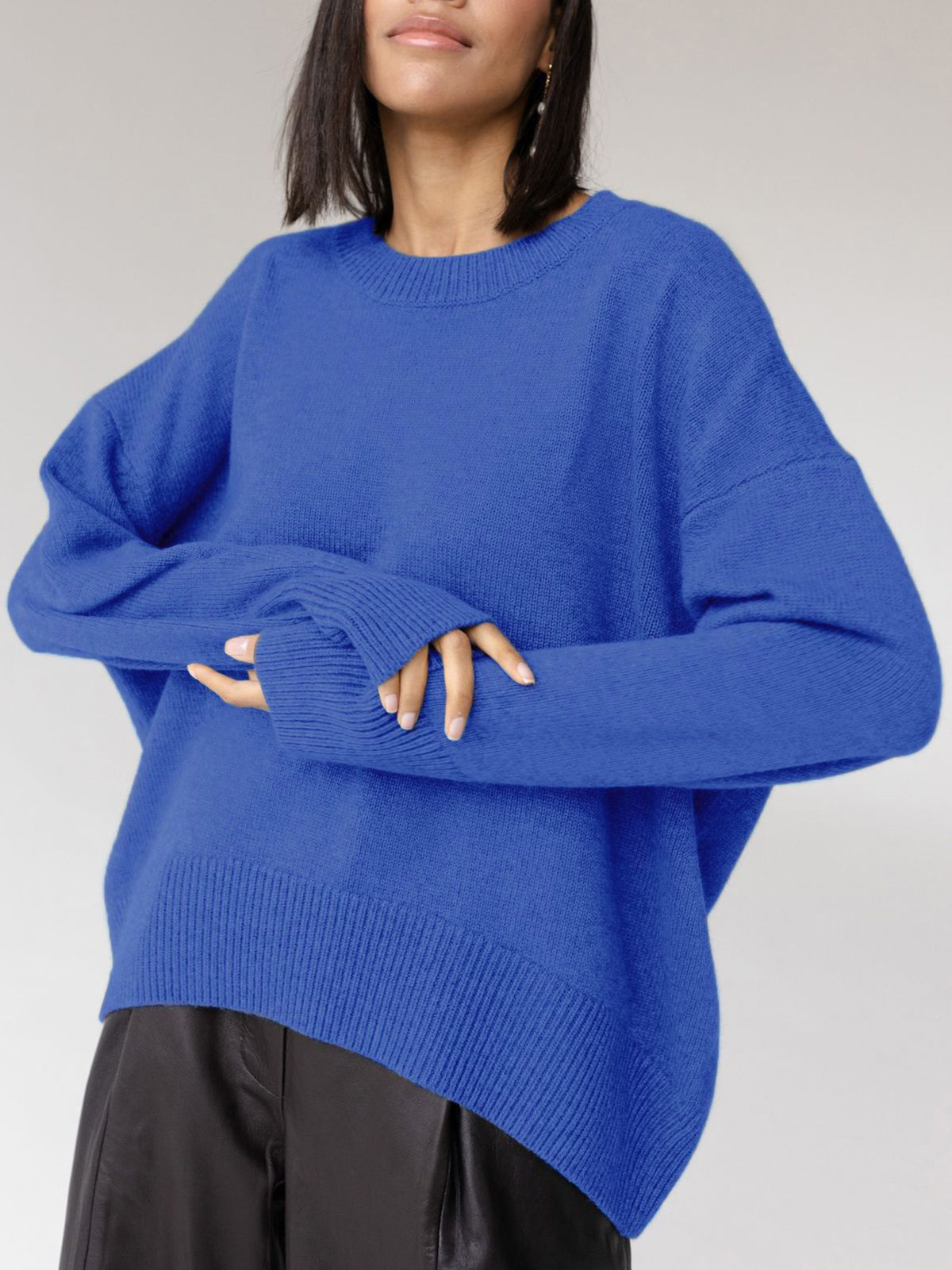 Damen Oversized Pullover Weich Groß