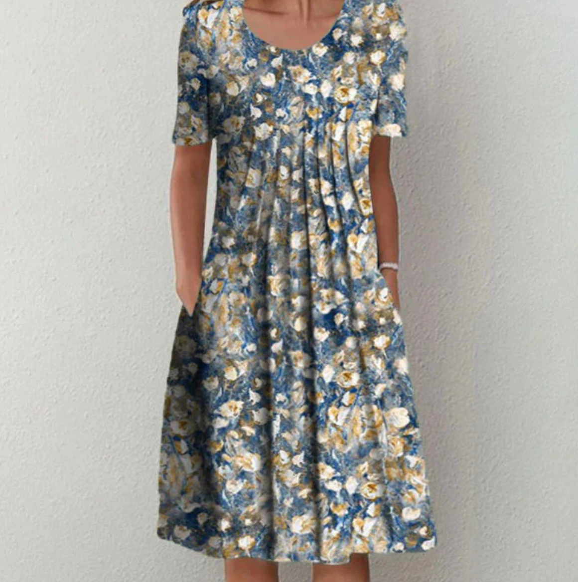 Damen Sommerkleid Blumenmuster Lockerer Schnitt
