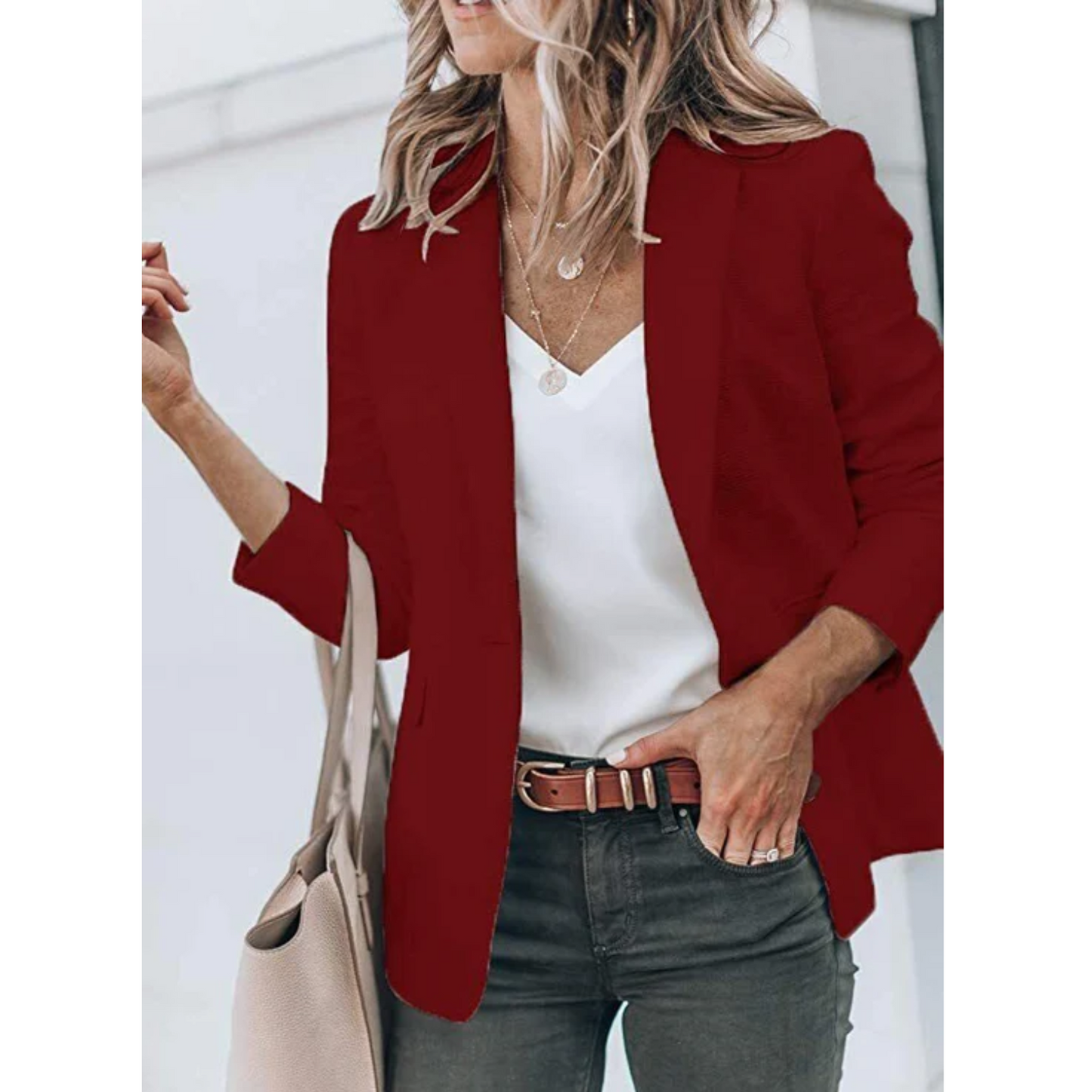 Damen Büroblazer Offener Schnitt Modern