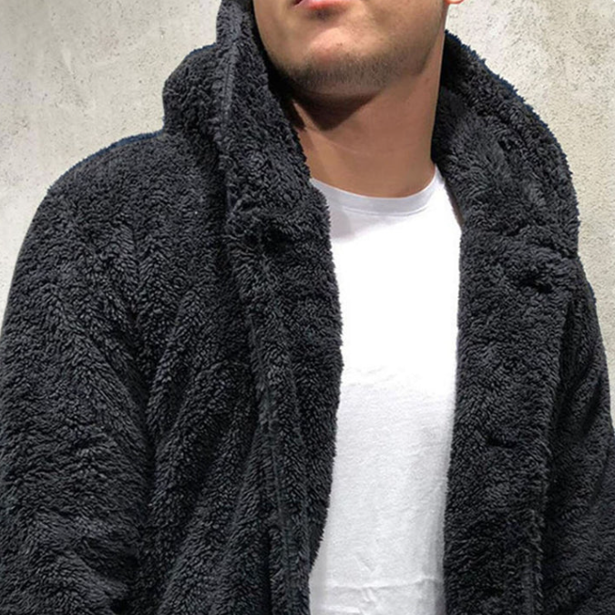 Herren Fleece Kapuzenjacke Warm