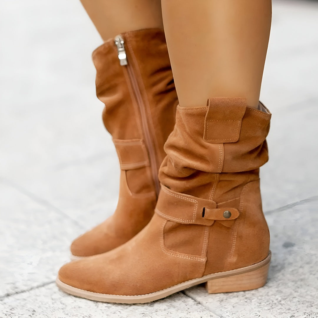 Damen Stiefeletten Weichleder Bequem