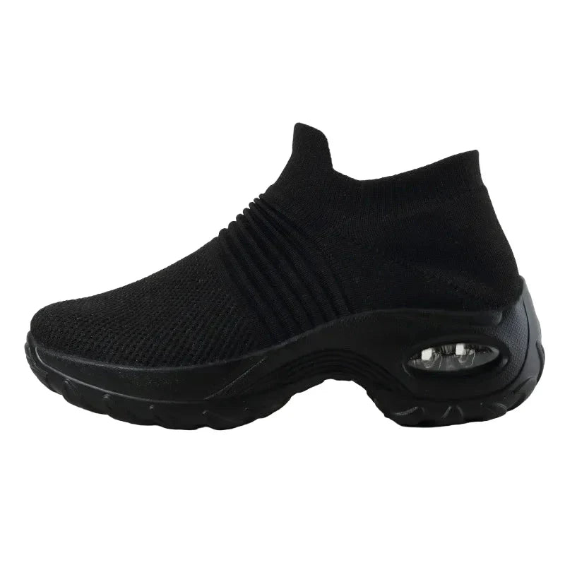 Damen Plattform Sneaker Atmungsaktives Material