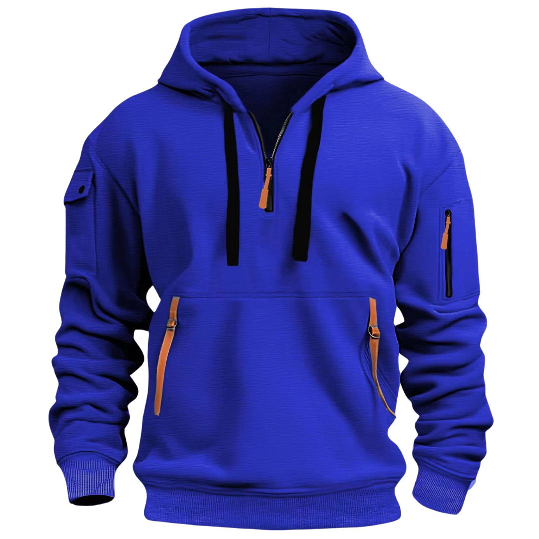 Herren Hoodie Reißverschluss Taschen Sportlich