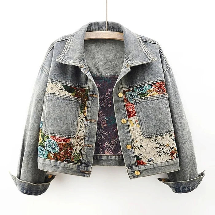 Damen Cropped Jeansjacke Bio-Baumwolle Öko-Freundlich