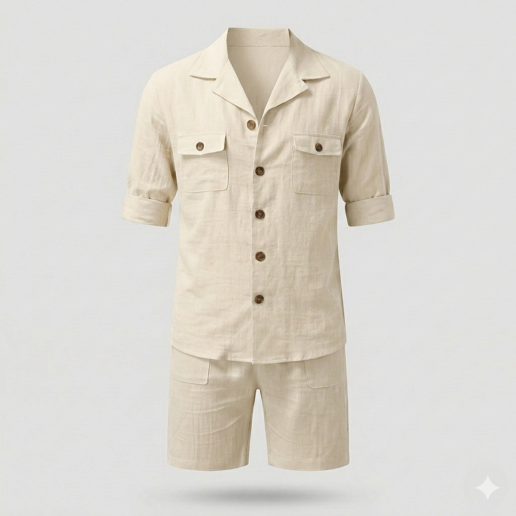 Herren Leinenanzug Moderner Schnitt Elegantes Design