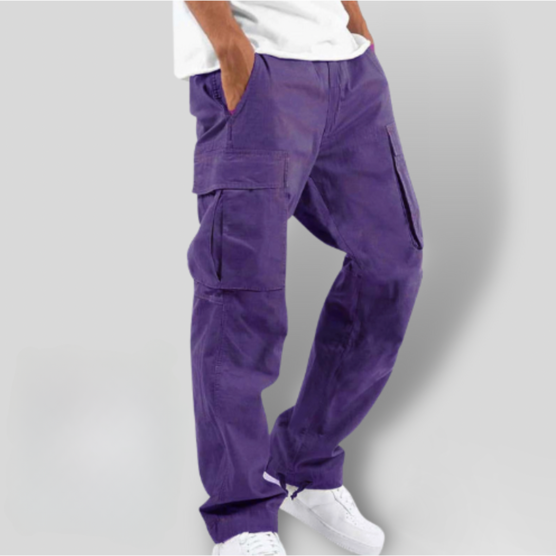 Bequeme Herren Cargo-Hose Lockere Passform Mit Vielen Taschen