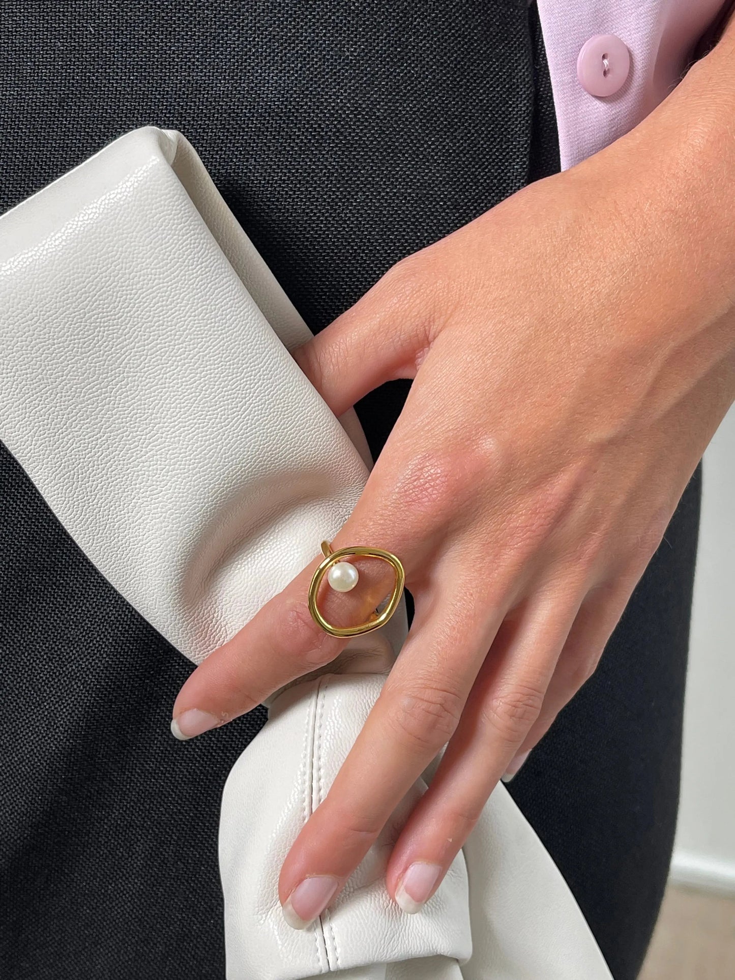Ovalring Damen Schmuck Gold Modern Eleganz - Norvielle