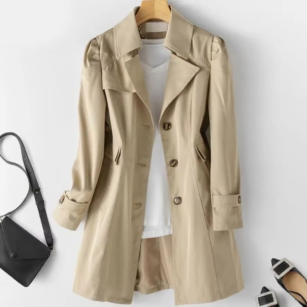 Damen Trenchcoat Mittellang