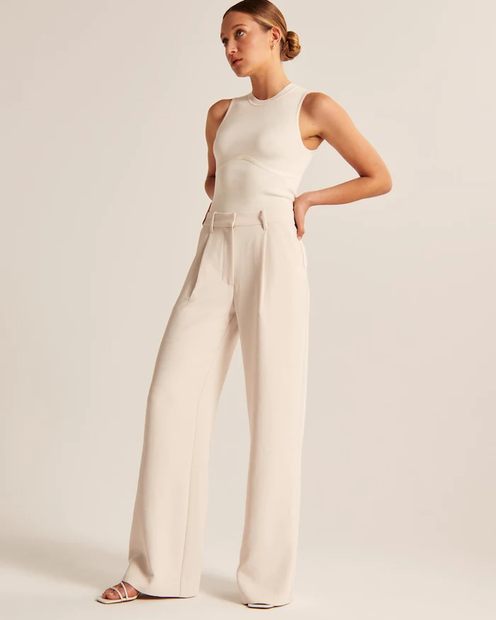 Damenhosen Hohe Taille Elegante Weite