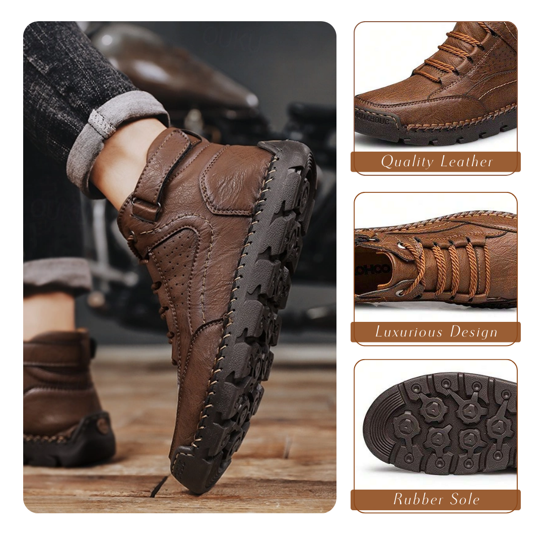 Herren Wanderschuhe Leder Orthopädisch Bequem