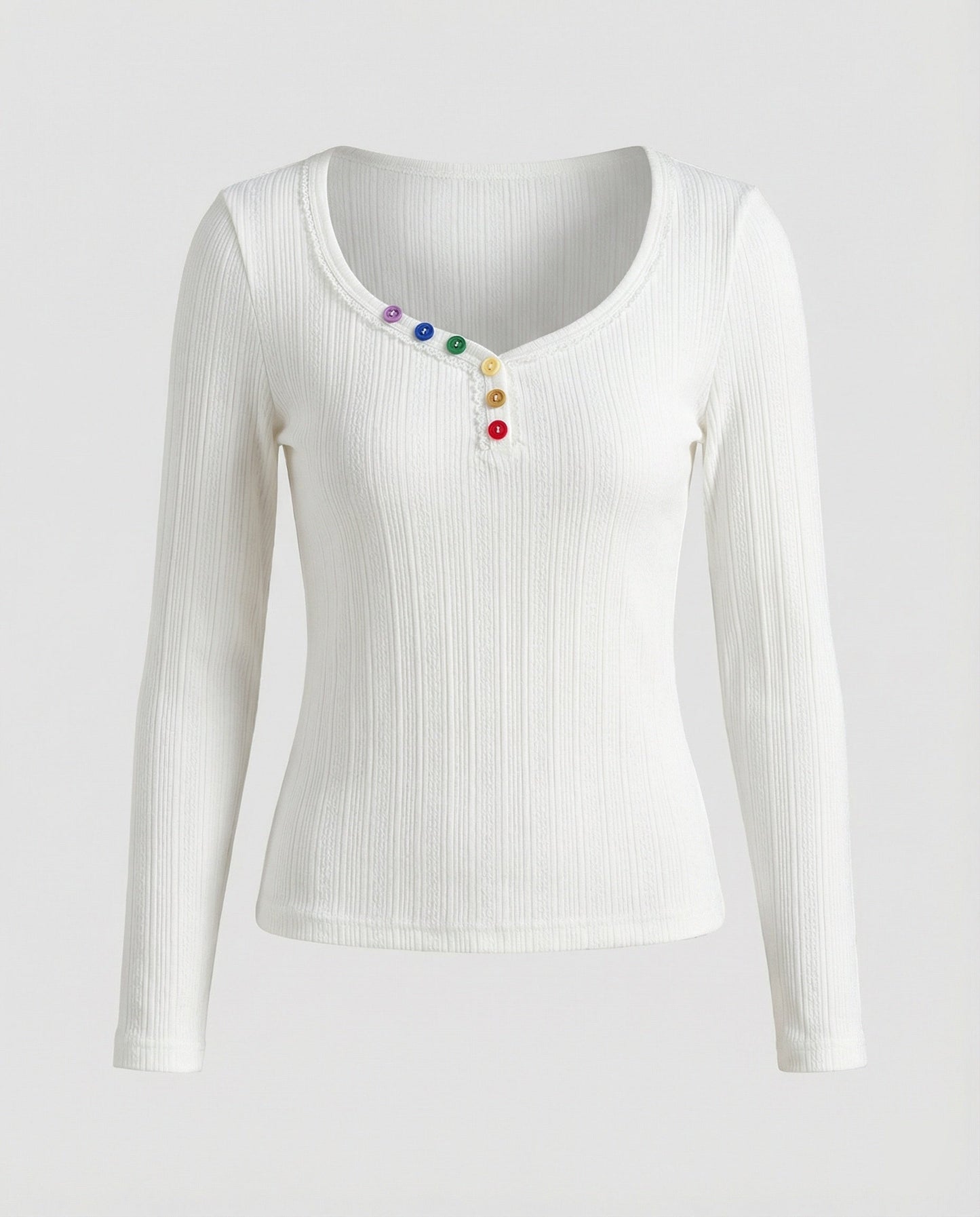 Damen Langarmshirt Slimfit V-Ausschnitt