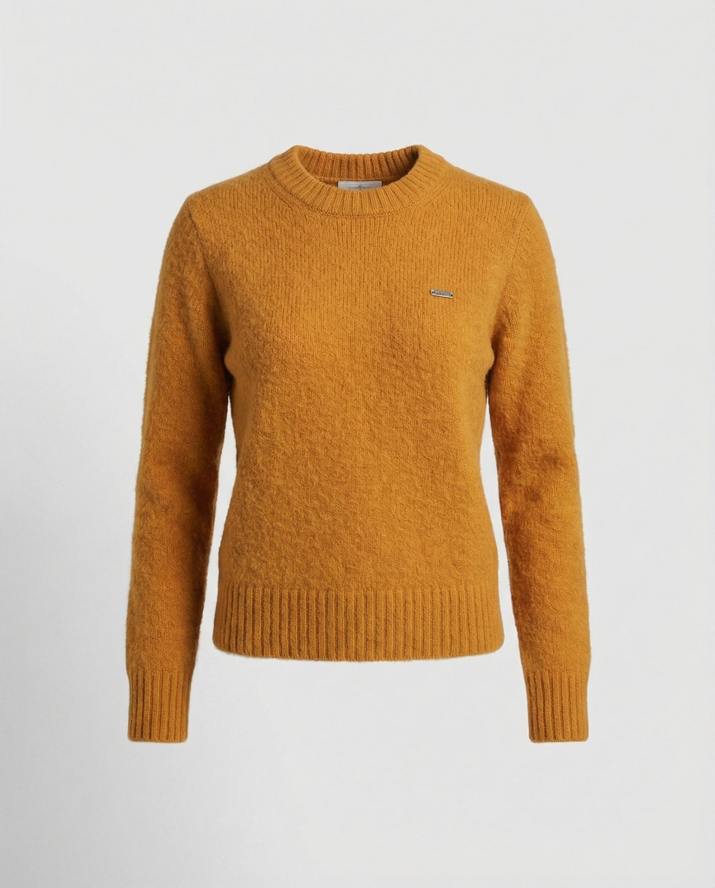 Damen Strickpullover Oversize Rundhals Weich Orange