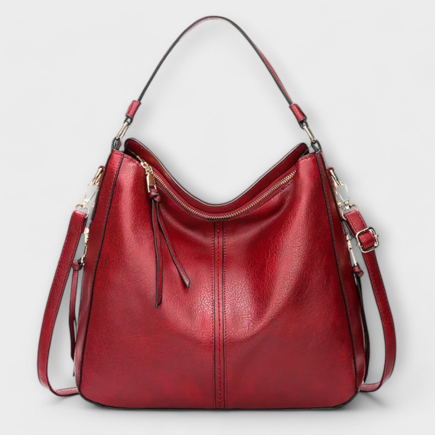 Damen Schultertasche Leder Klassisch Braun