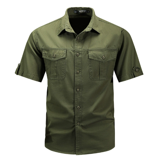 Herren Funktionstaschenhemd Utility Freizeithemd