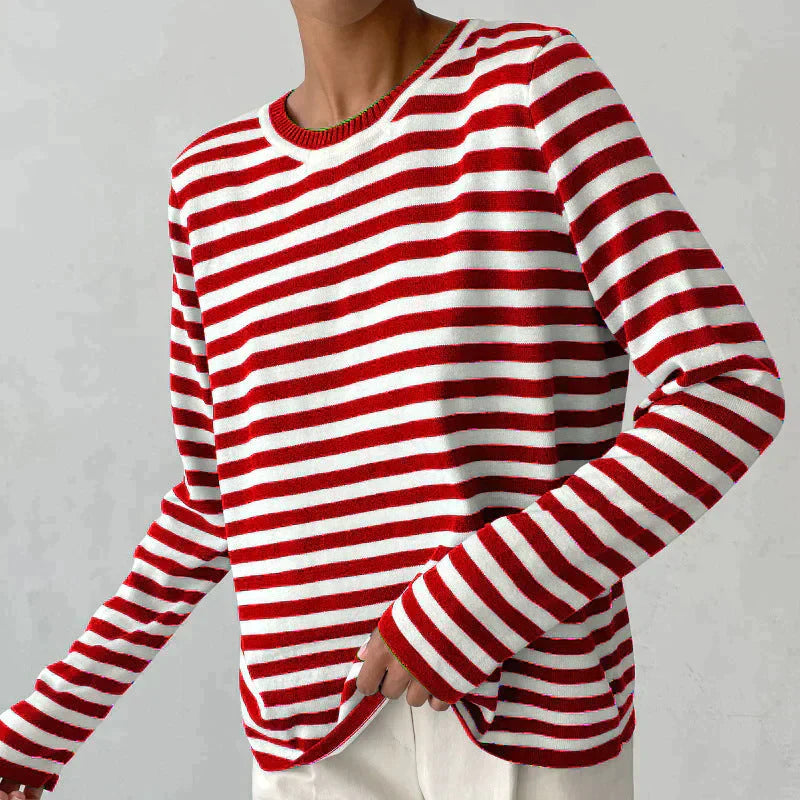 Gestreifter Damenpullover Modern Casual