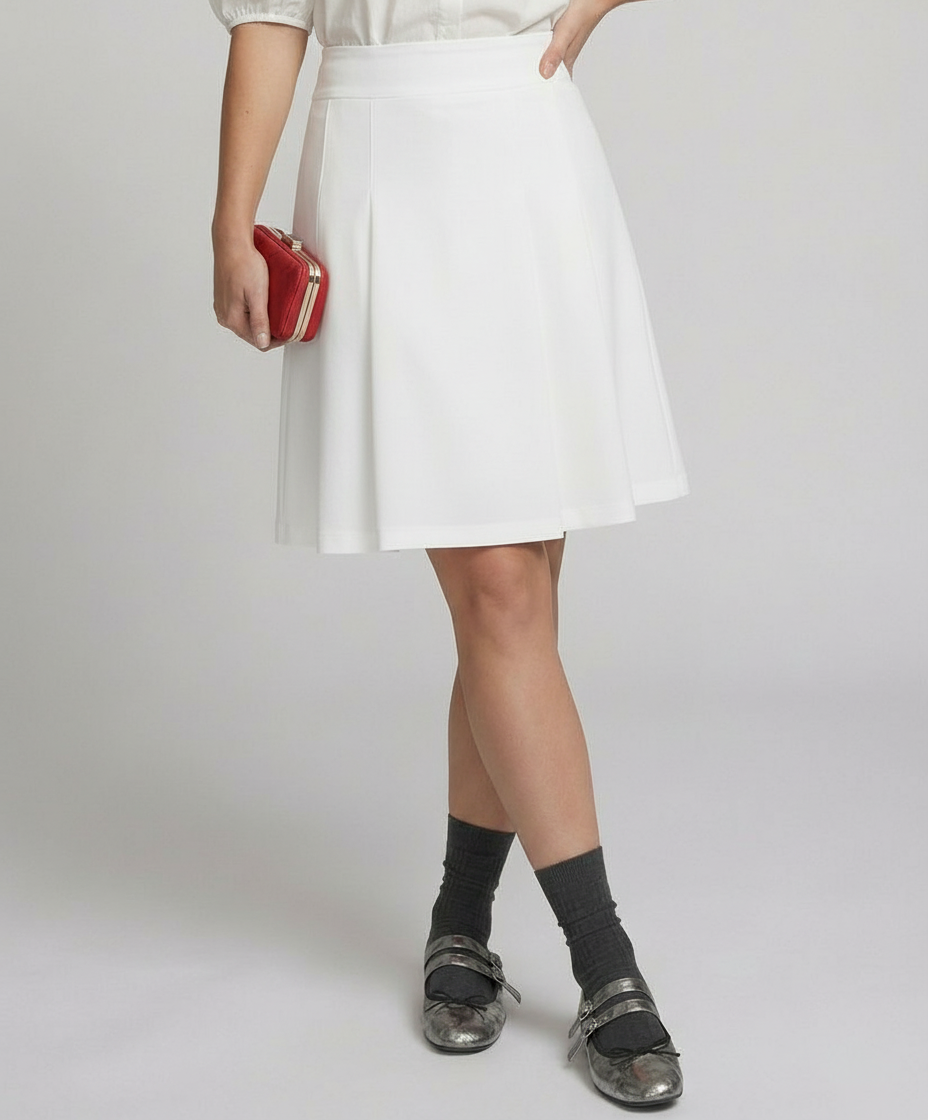 Damen Minirock aus Baumwolle Elegant Faltenrock Sommer
