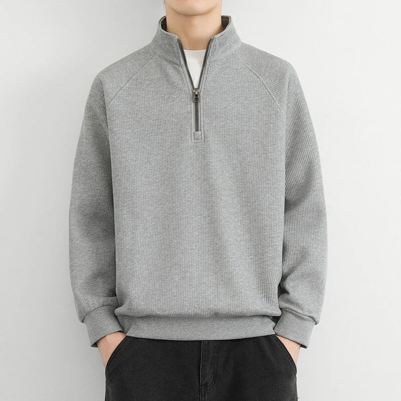 Herren Langarm-Sweatshirt Lässig Mit Reißverschluss