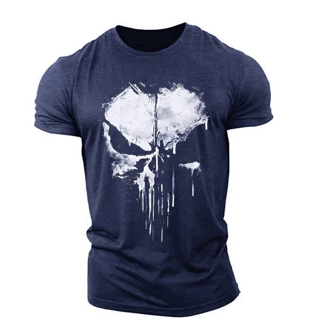 Herren T-Shirt Rundhals Totenkopf
