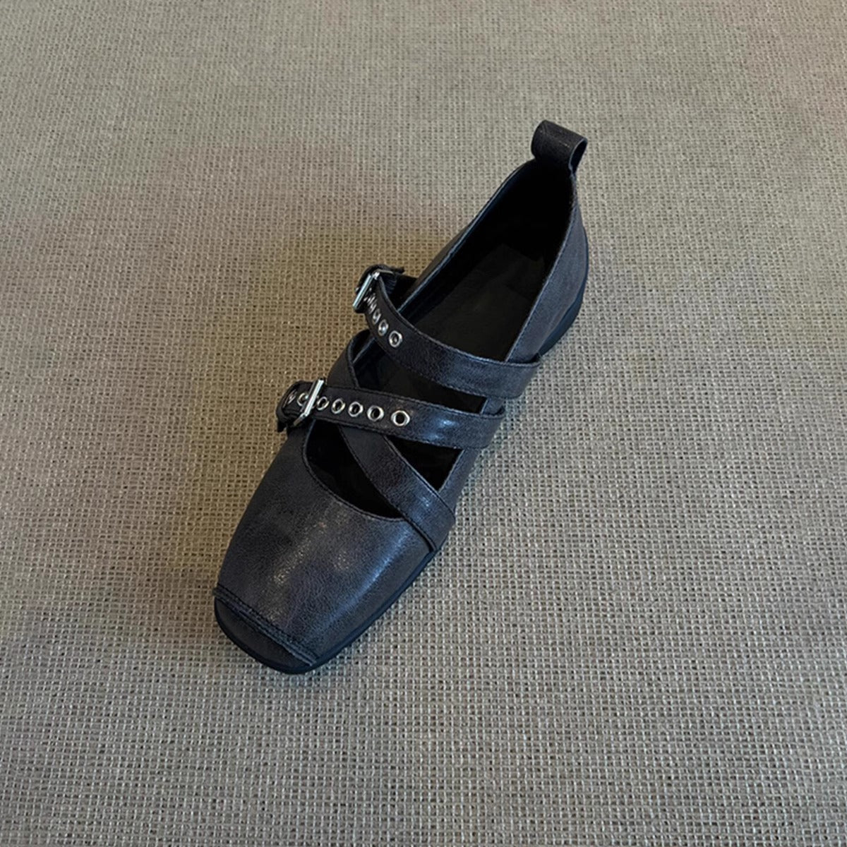 Damen Ballerinas Weich Bequem Mit Riemenverschluss