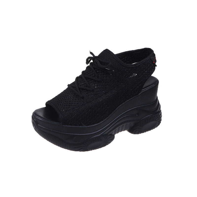 Damen Plateausandalen Sportlich Atmungsaktives Material Komfort